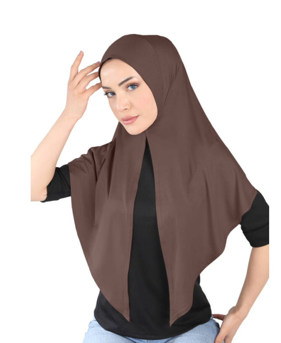 Premium Open Khimar -Brown po08