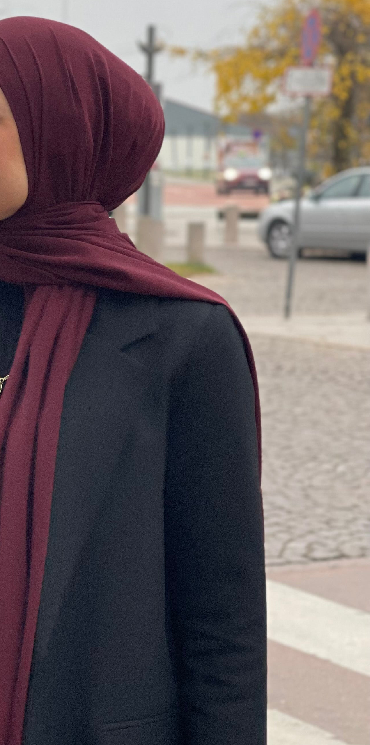 Crepe Chiffon Hijab - Mørk bordeaux