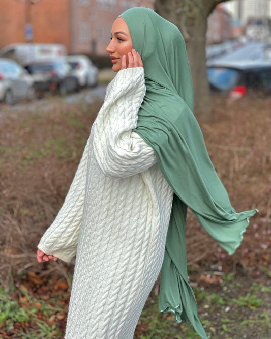 Flowy jersy Hijab - sage green FJ12