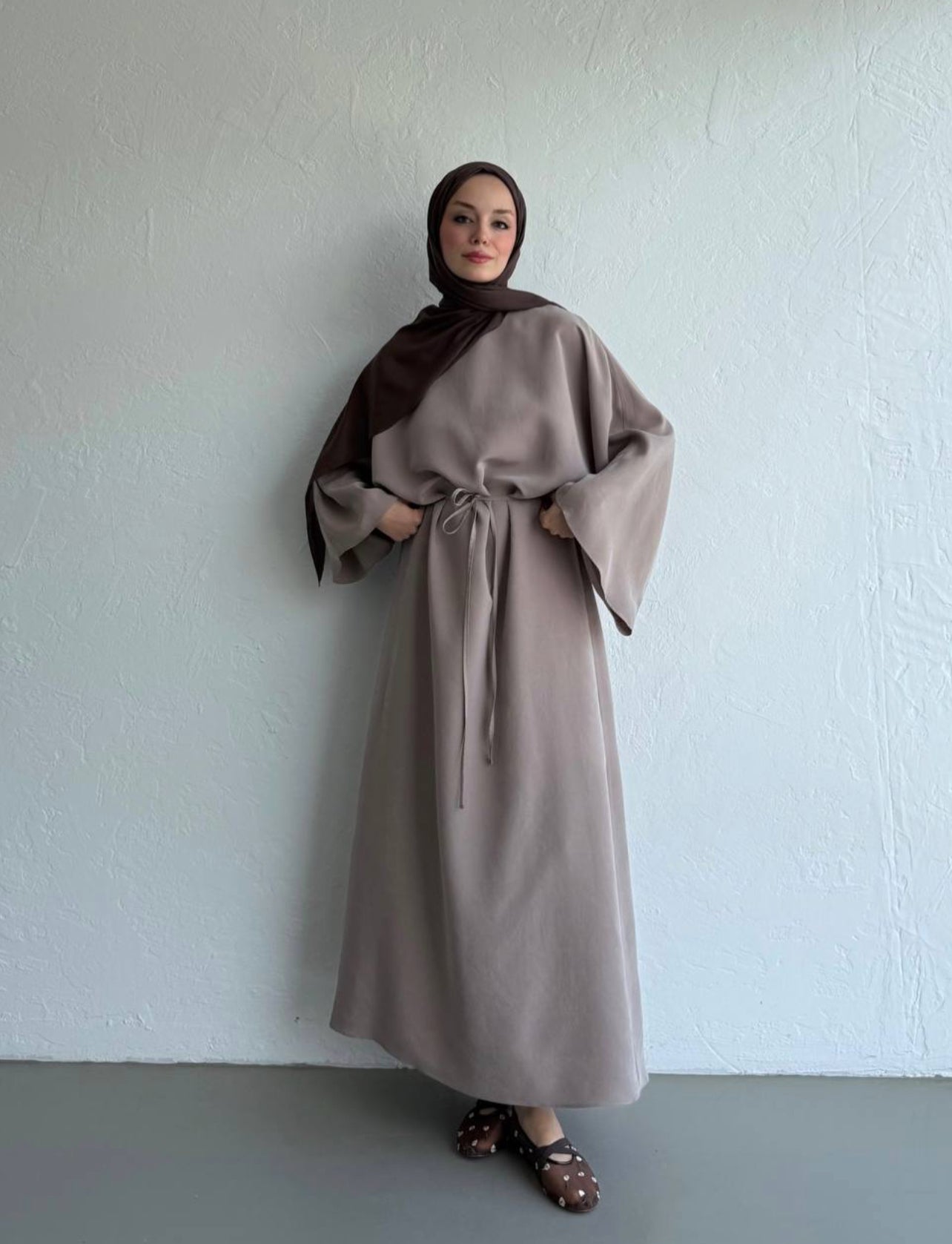 Modal butterfly dress - Taupe