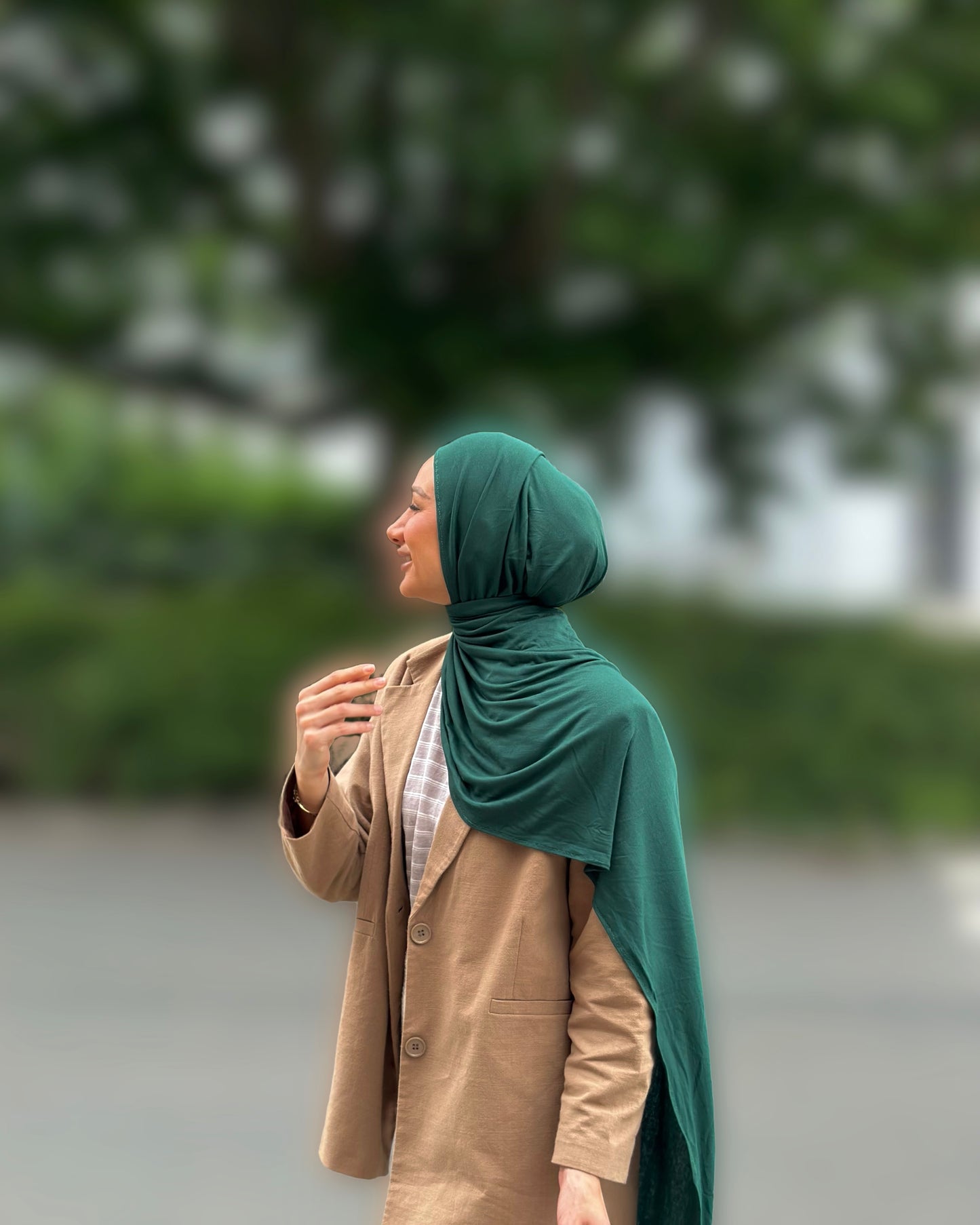 Instant Jersey Hijab - Royal green Us09