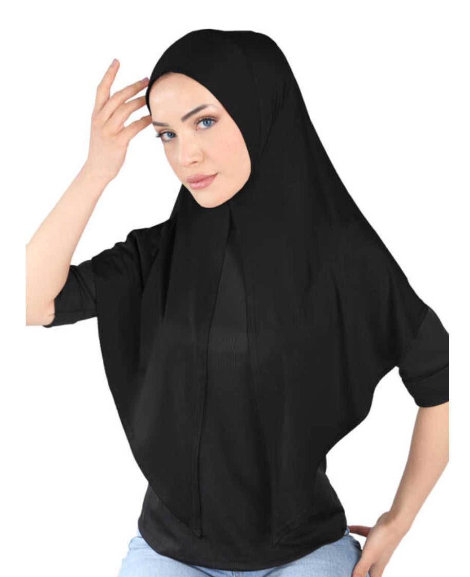 Premium Open Khimar - Black Po01