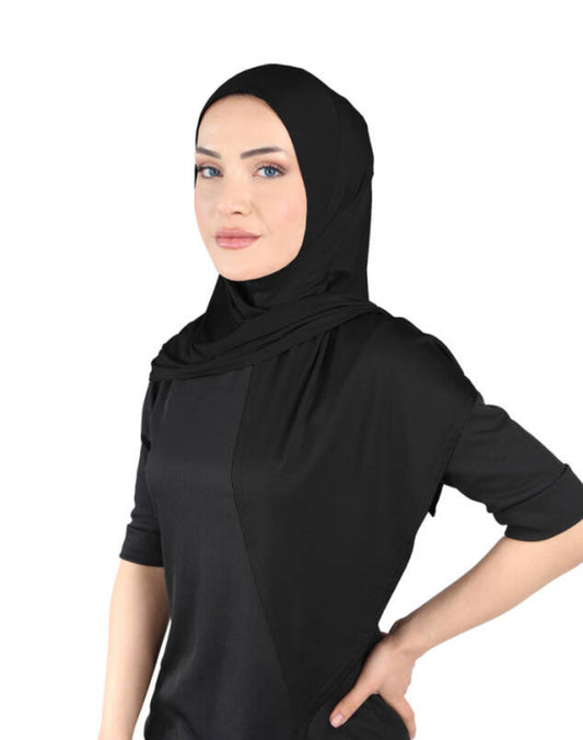 Premium Open Khimar - Black Po01