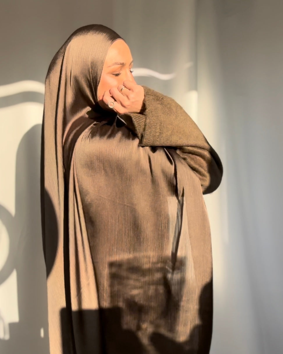 Shiny Crincle chiffon - Cold Brown sc52