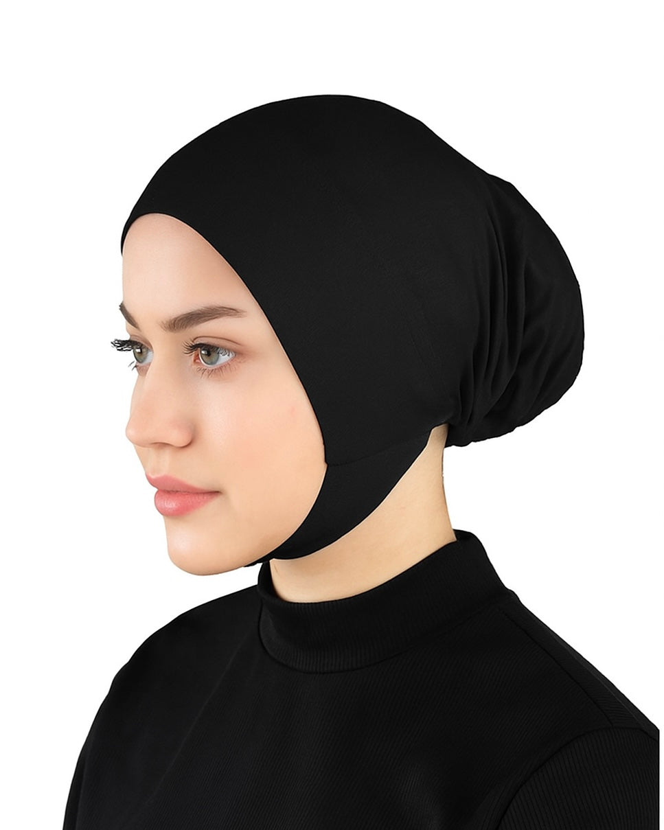 Closed Undercap with Chin Strap - Black cs01