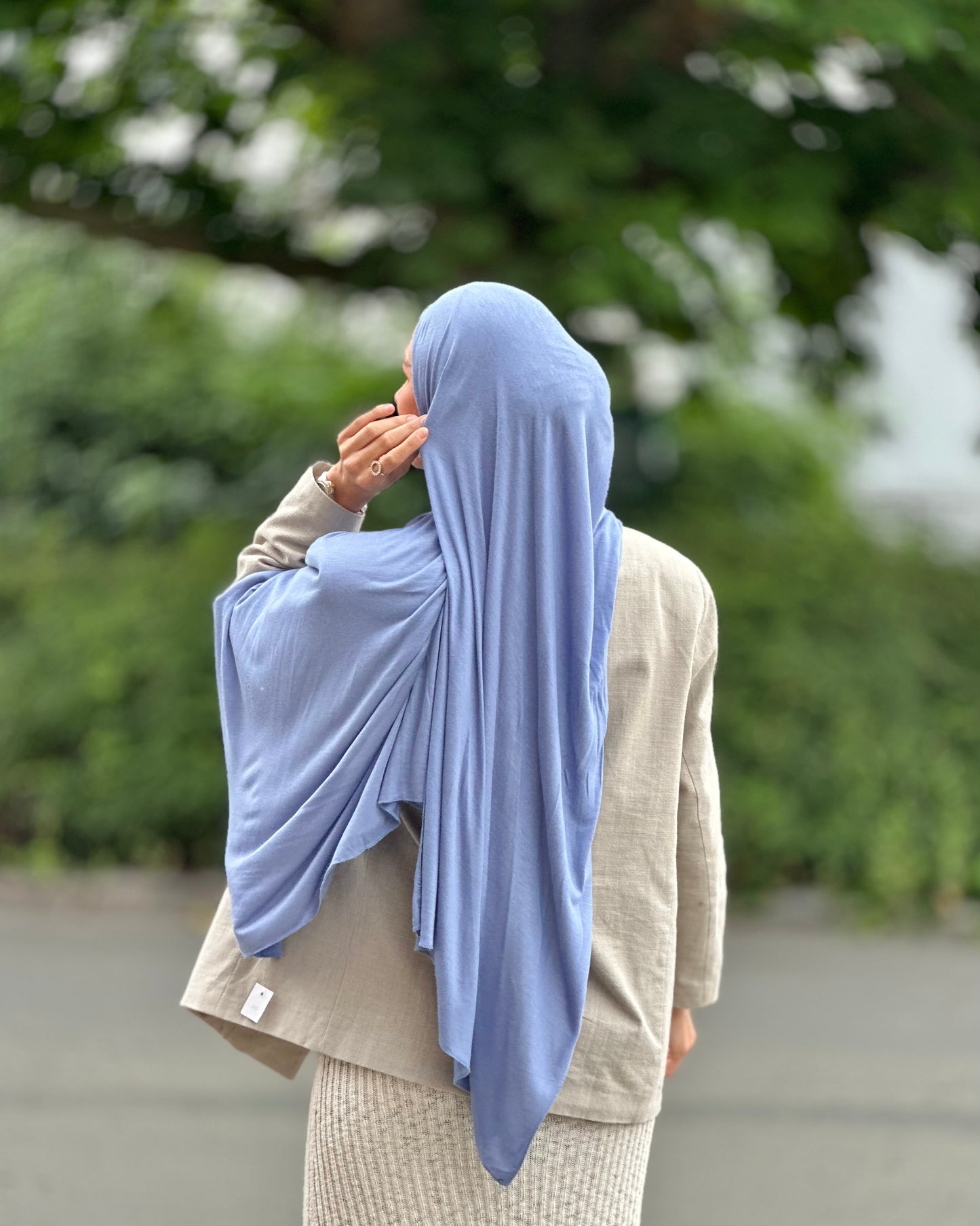 Thin Jersey Hijab - Dusty blue tb25