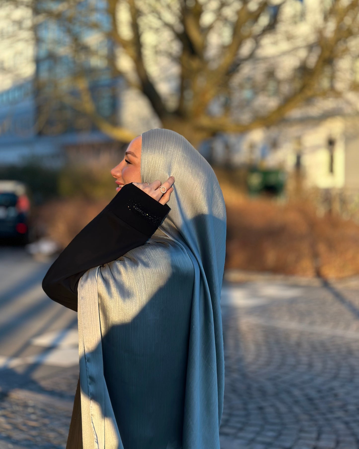 Shiny Crincle chiffon - Sage green sc27