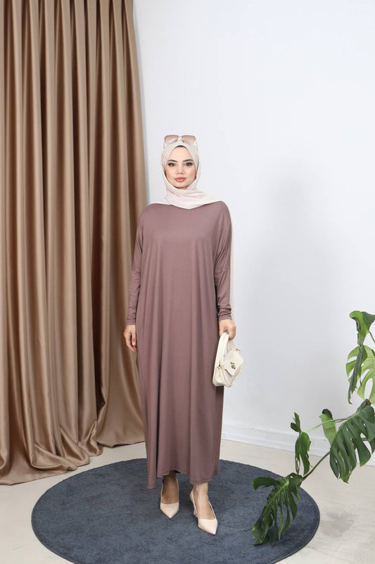 Butterfly Viscose Abaya - Mocha