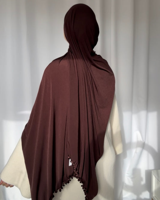 Flowy Lycra Hijab - warming Brown fl43