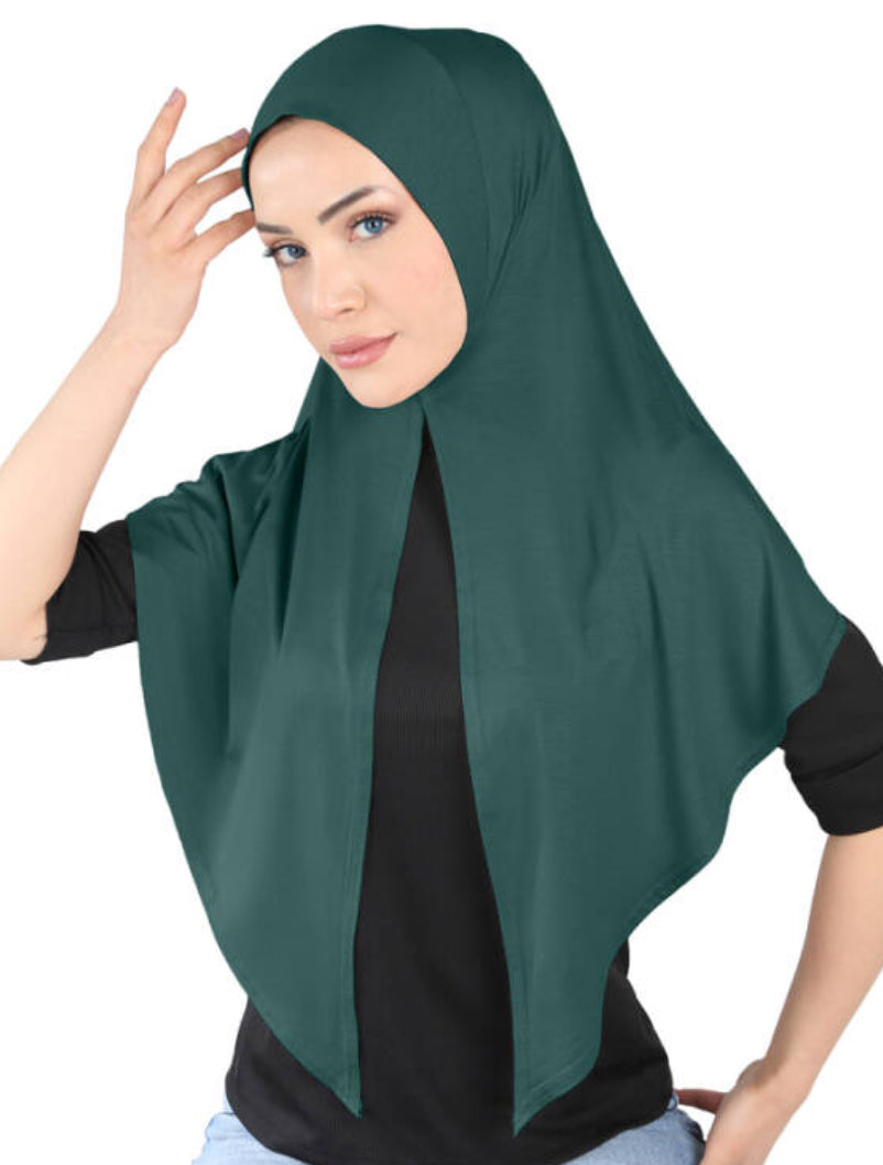 Premium Open Khimar -forest green po11