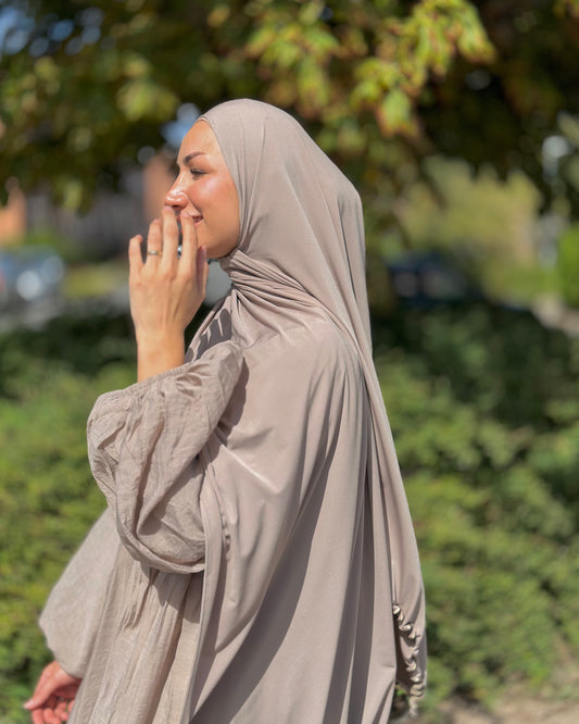 Flowy Lycra Hijab - Latte fl30
