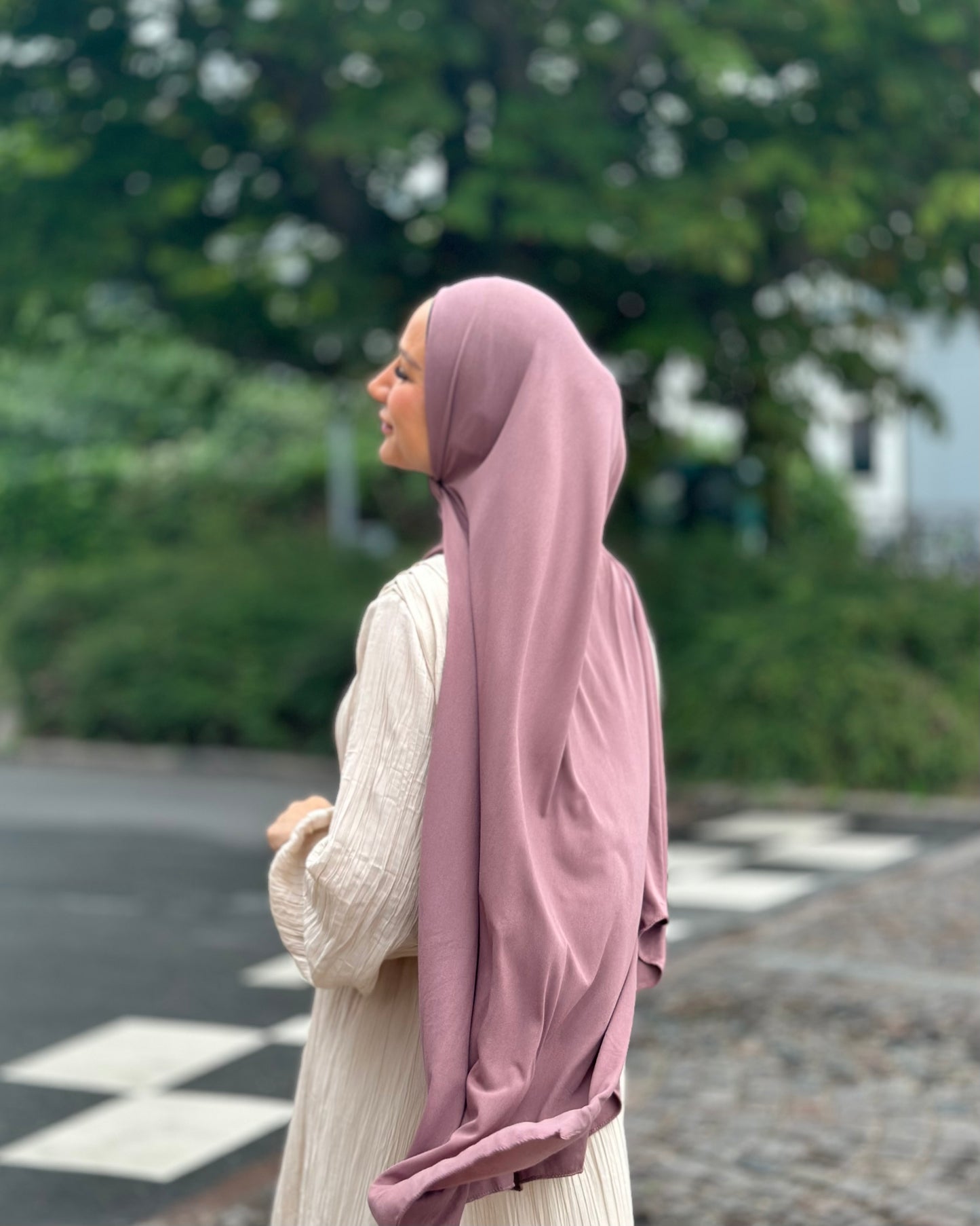 Plain Jersey hijab - Dusty Mauve b20