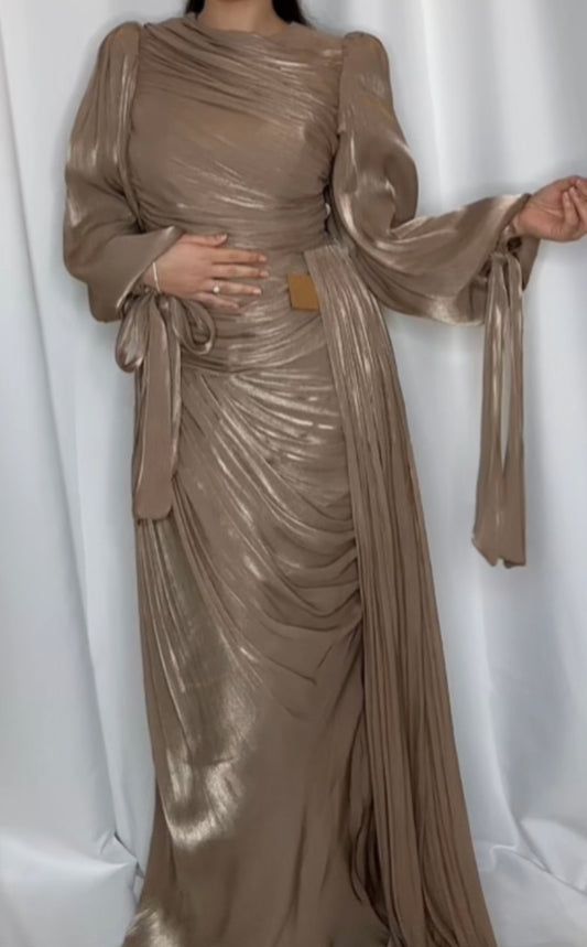 Gleaming Selin Dress - mocha