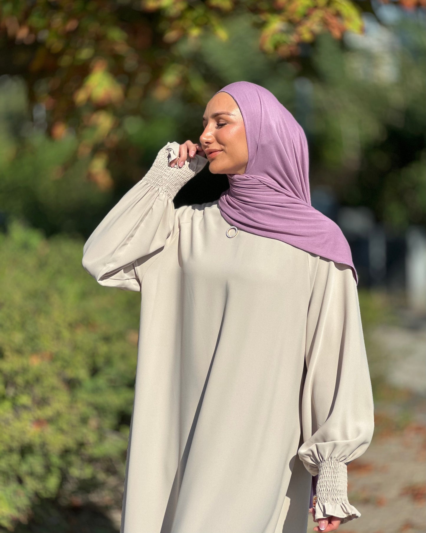 Plain Jersey hijab -  Bright Lilac b200