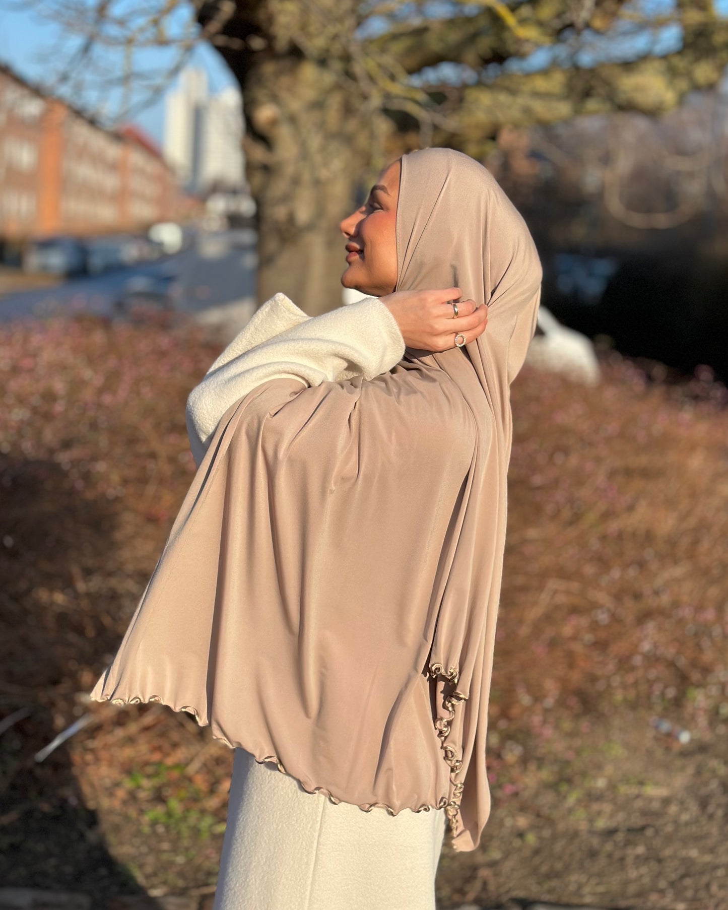 Flowy Lycra Hijab - Fudge Fl56