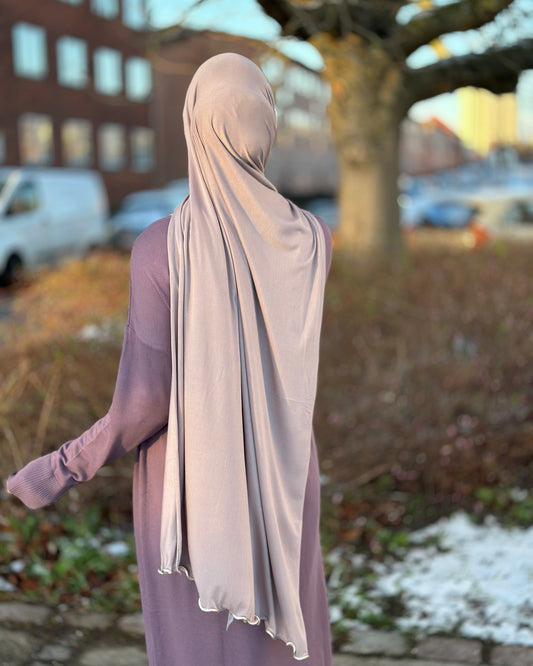 Flowy jersy Hijab - Dusty Mauve FJ06