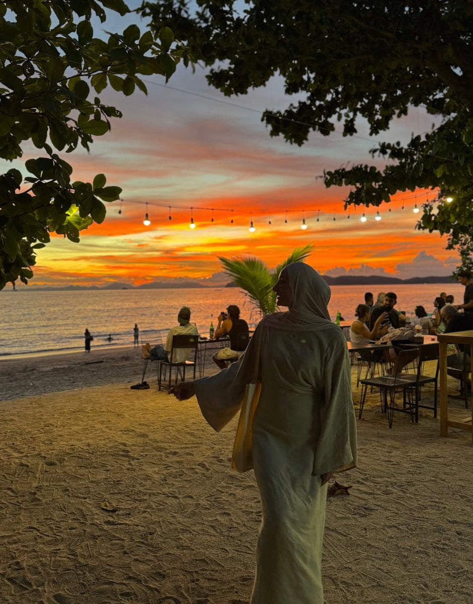 Linen butterfly dress - pastel green
