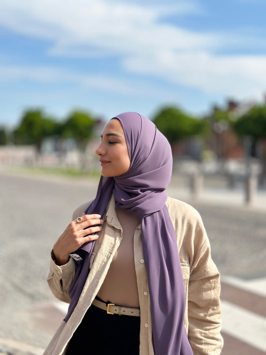 Lux chiffon Hijab - Royal Purple L92