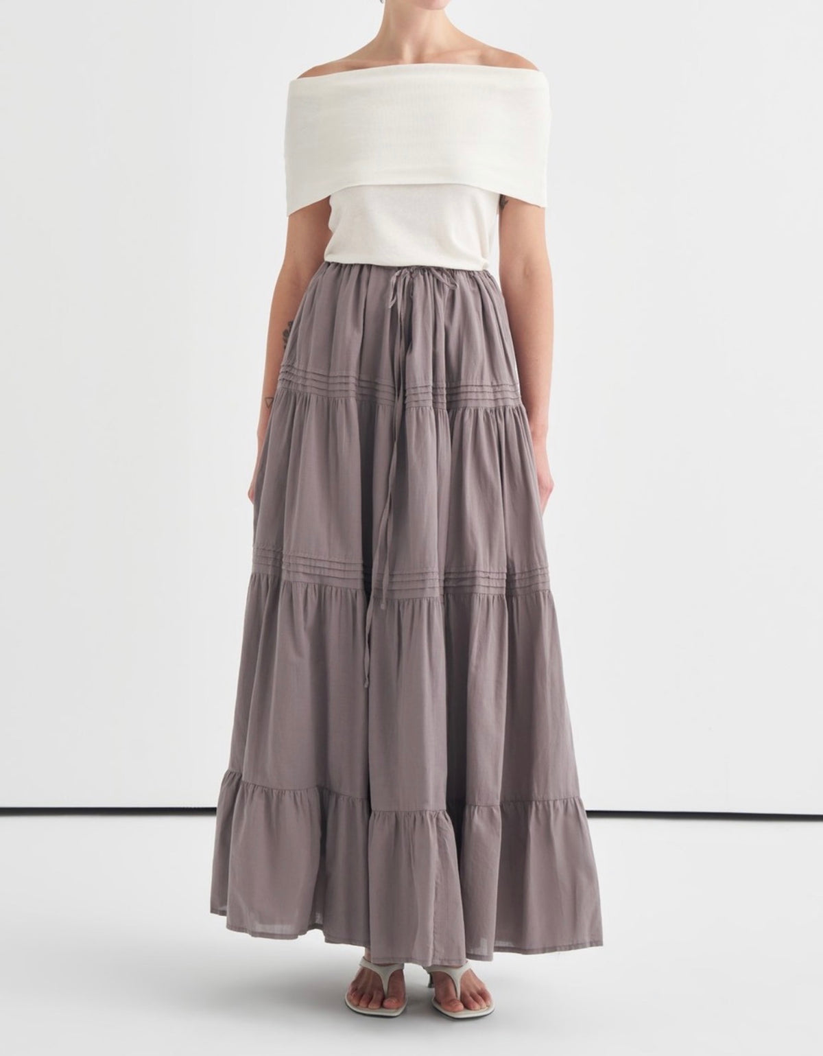 Elegant flow skirt - Taupe