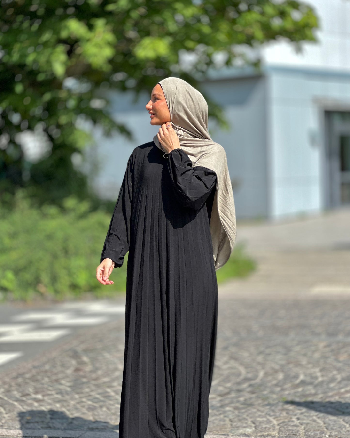 Plisseret Abaya - Black