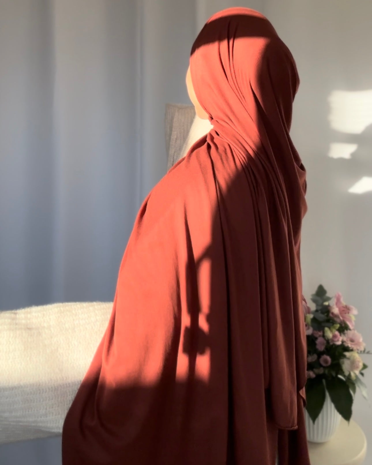 Plain Jersey hijab - Burnt Almond b28