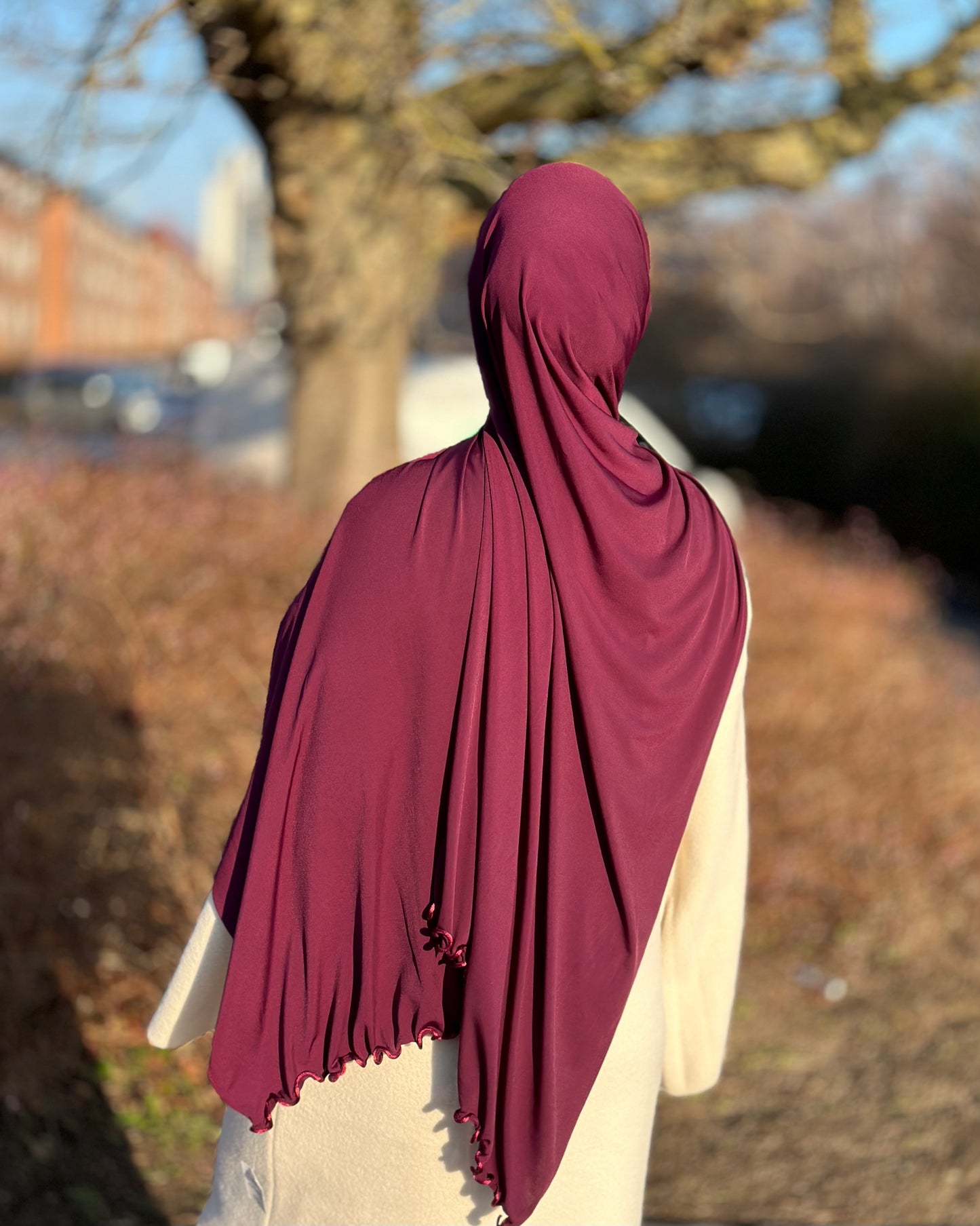 Flowy Lycra Hijab - Mulberry fl42