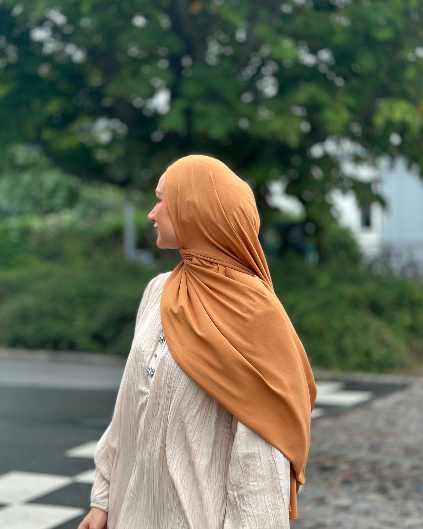 Plain Jersey hijab - Dusty Orange b13