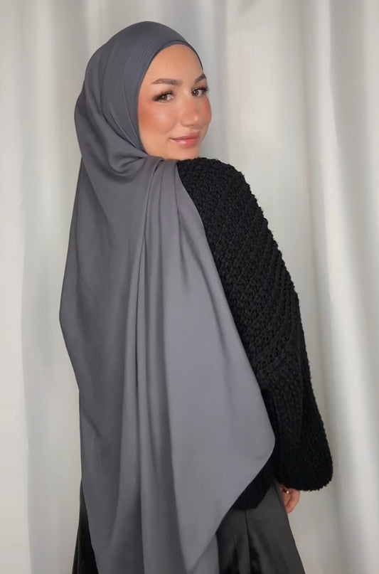 Premium modal Hijab - Dark Grey pm11