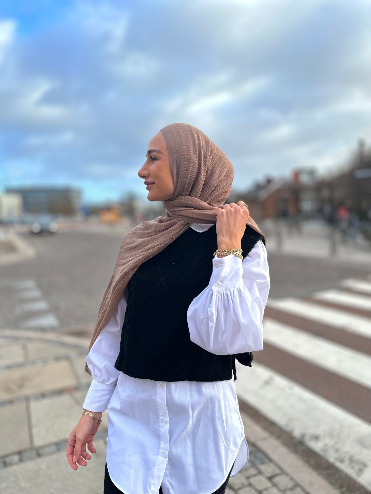 Wrinkle Hijab - Intense Truffle A85