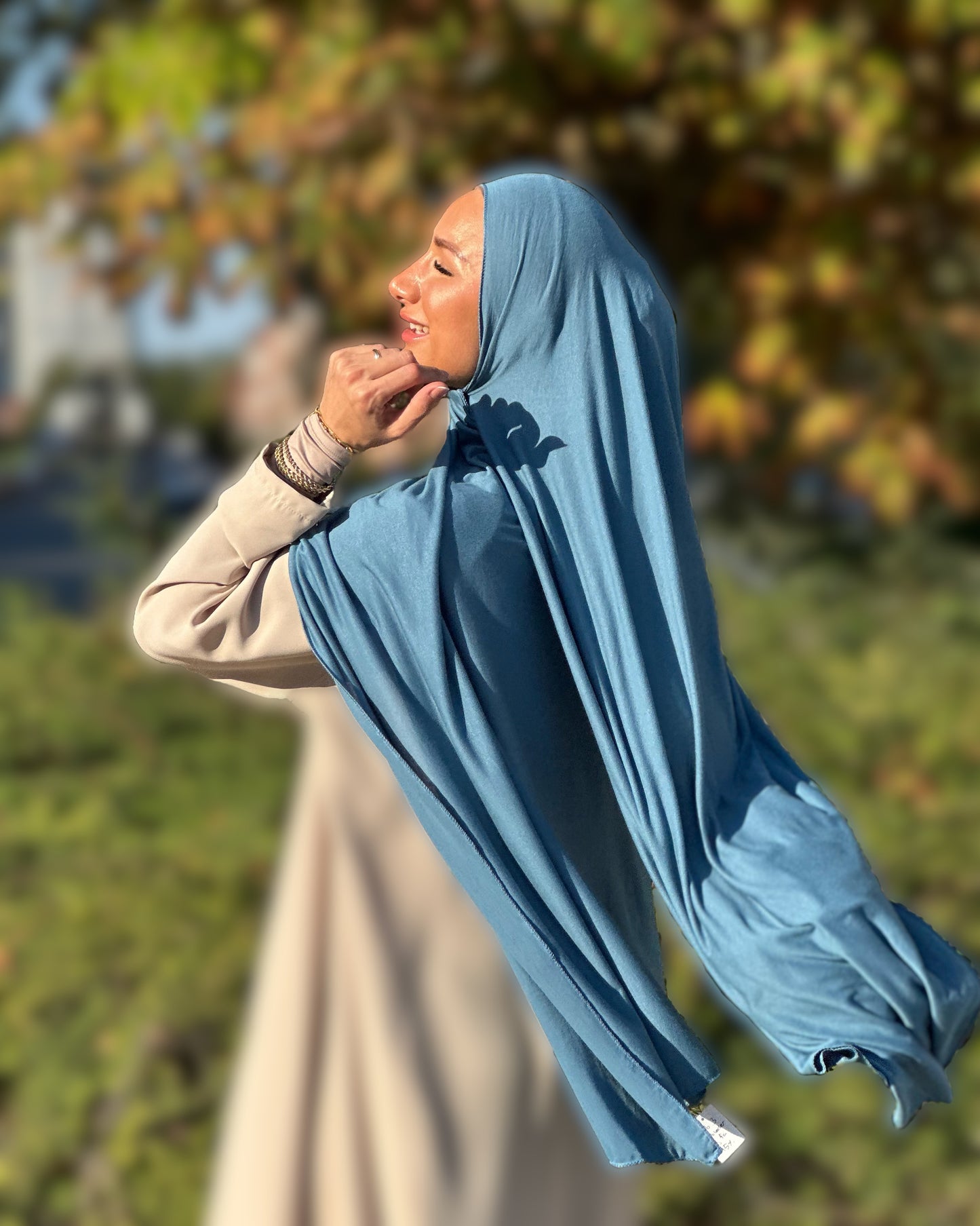 Plain Jersey hijab - Air Force Blue b109