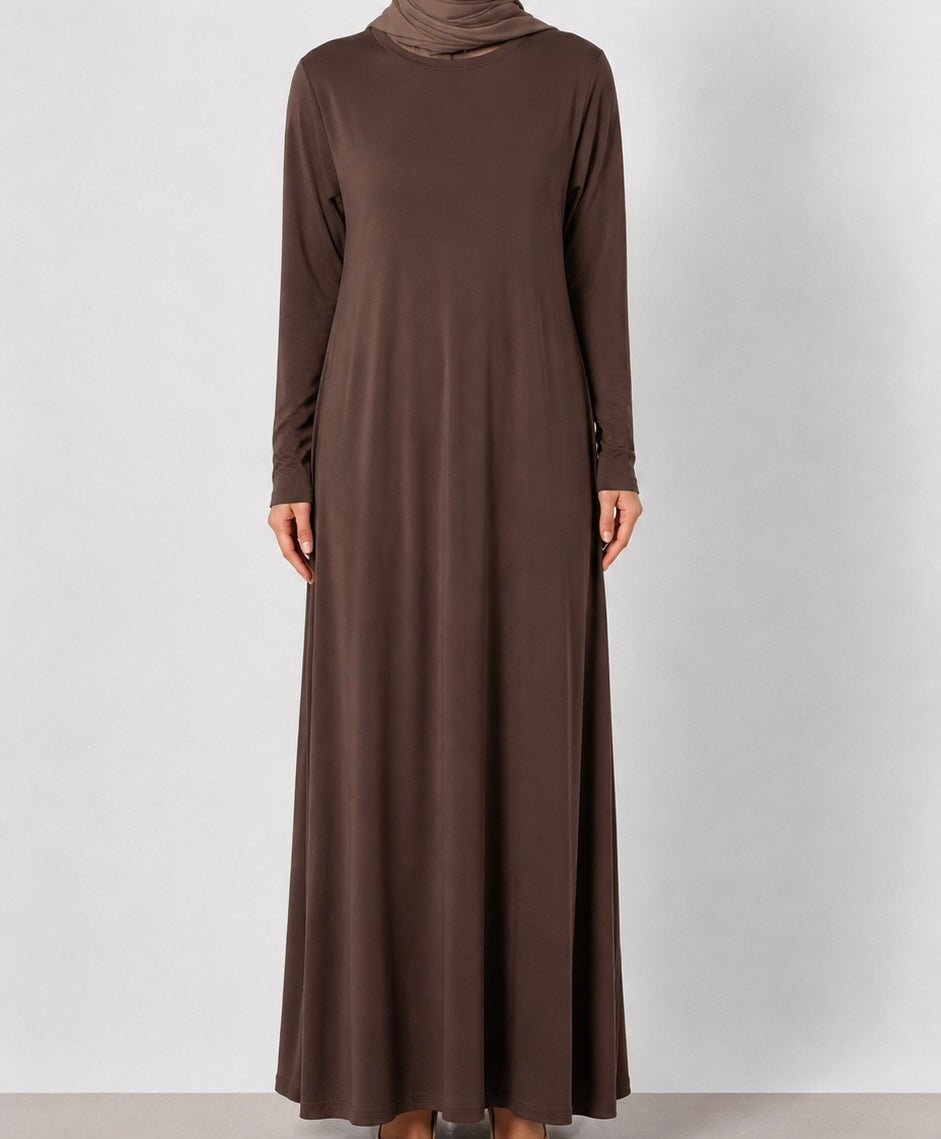 One size viscose abaya - Choco