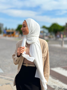 Lux chiffon Hijab - White L95
