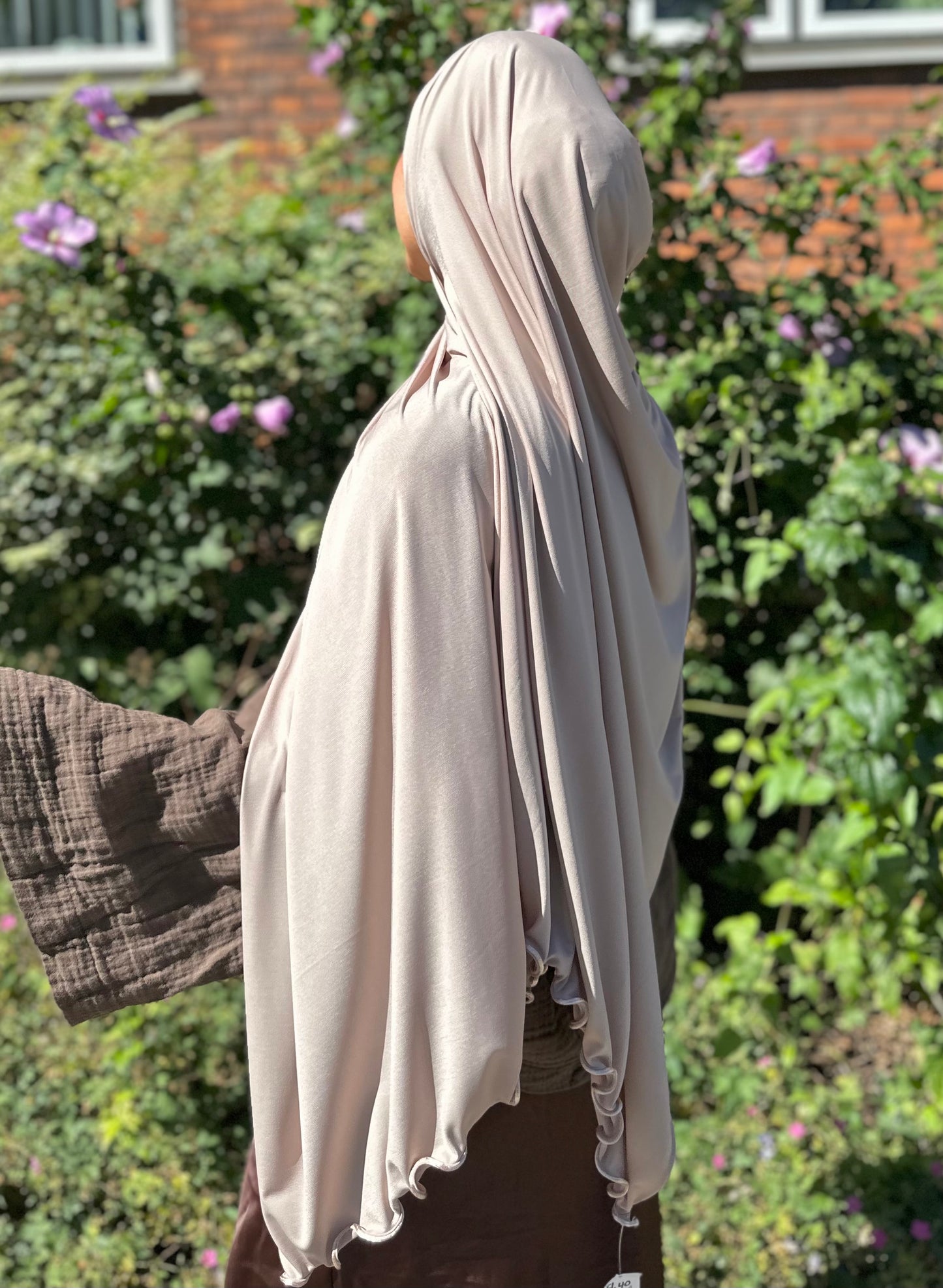 Flowy Lycra Hijab - Almond fl40