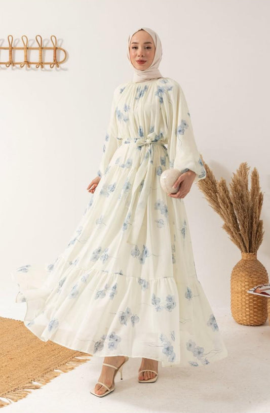 Elara bloom dress - baby blue