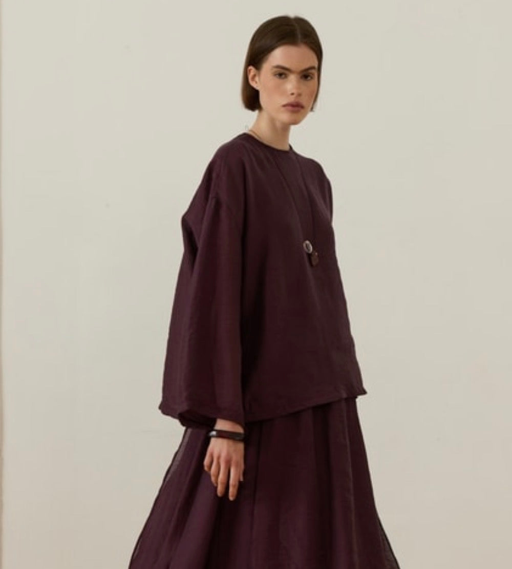 Elara Flowy top - Burgundy Violet