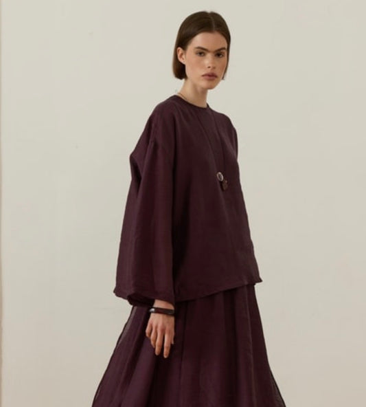 Elara Flowy top - Burgundy Violet