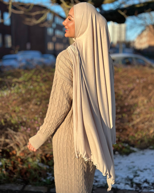 Flowy jersy Hijab - Sand FJ04