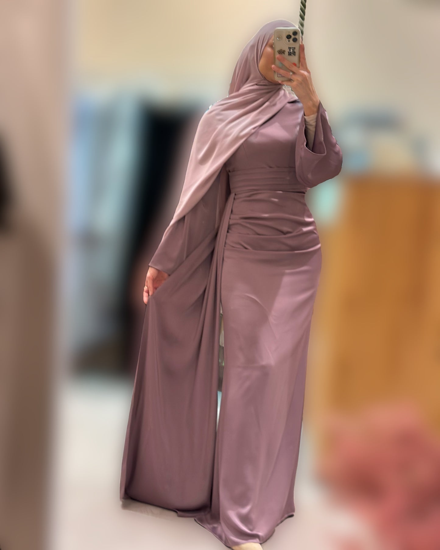 Royal satin dress - Dusty Mauve