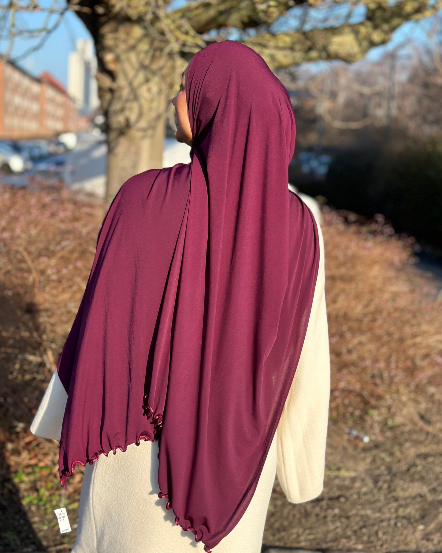 Flowy Lycra Hijab - Mulberry fl42