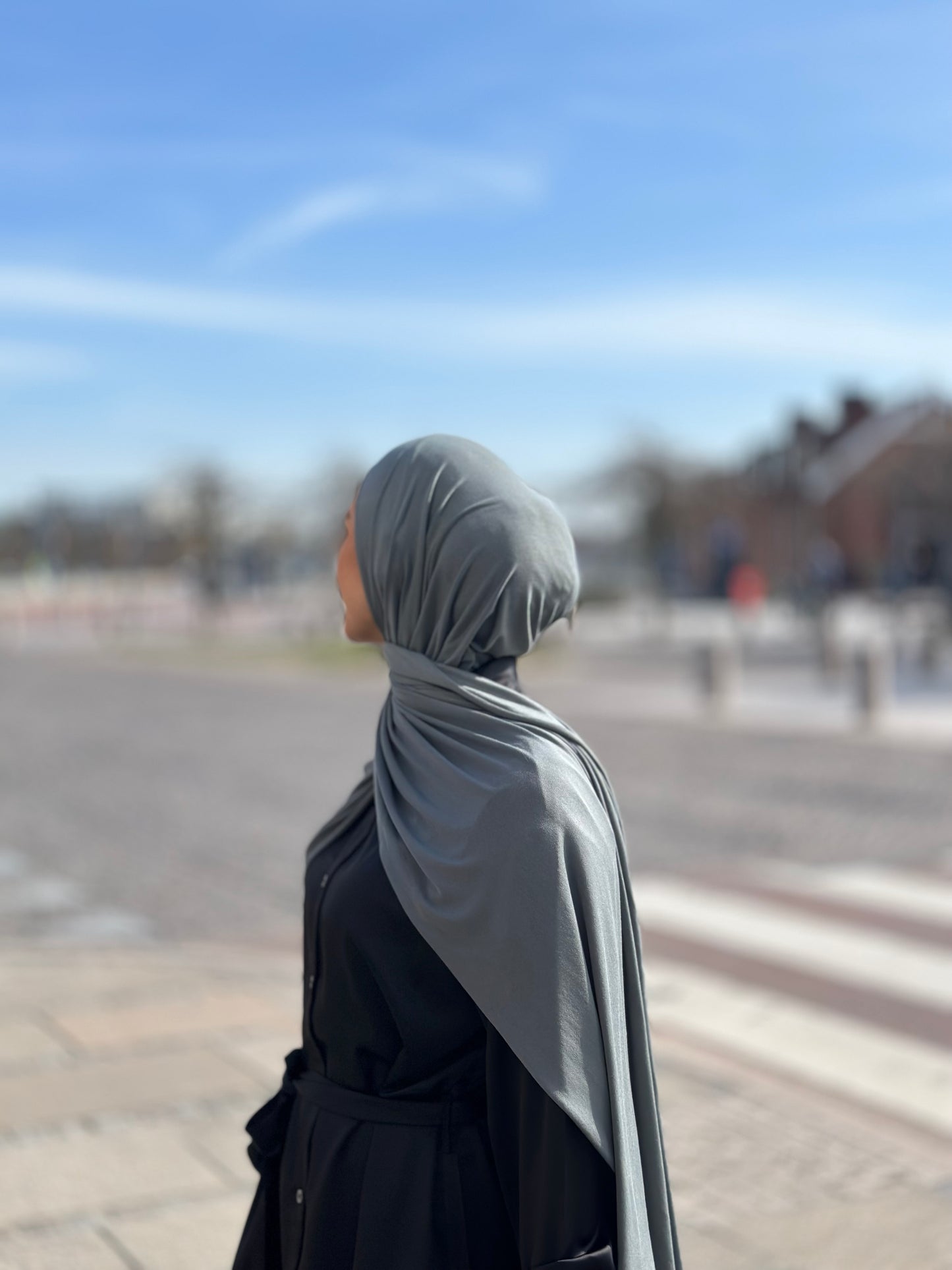 Plain Jersey hijab -  Dark sage b188