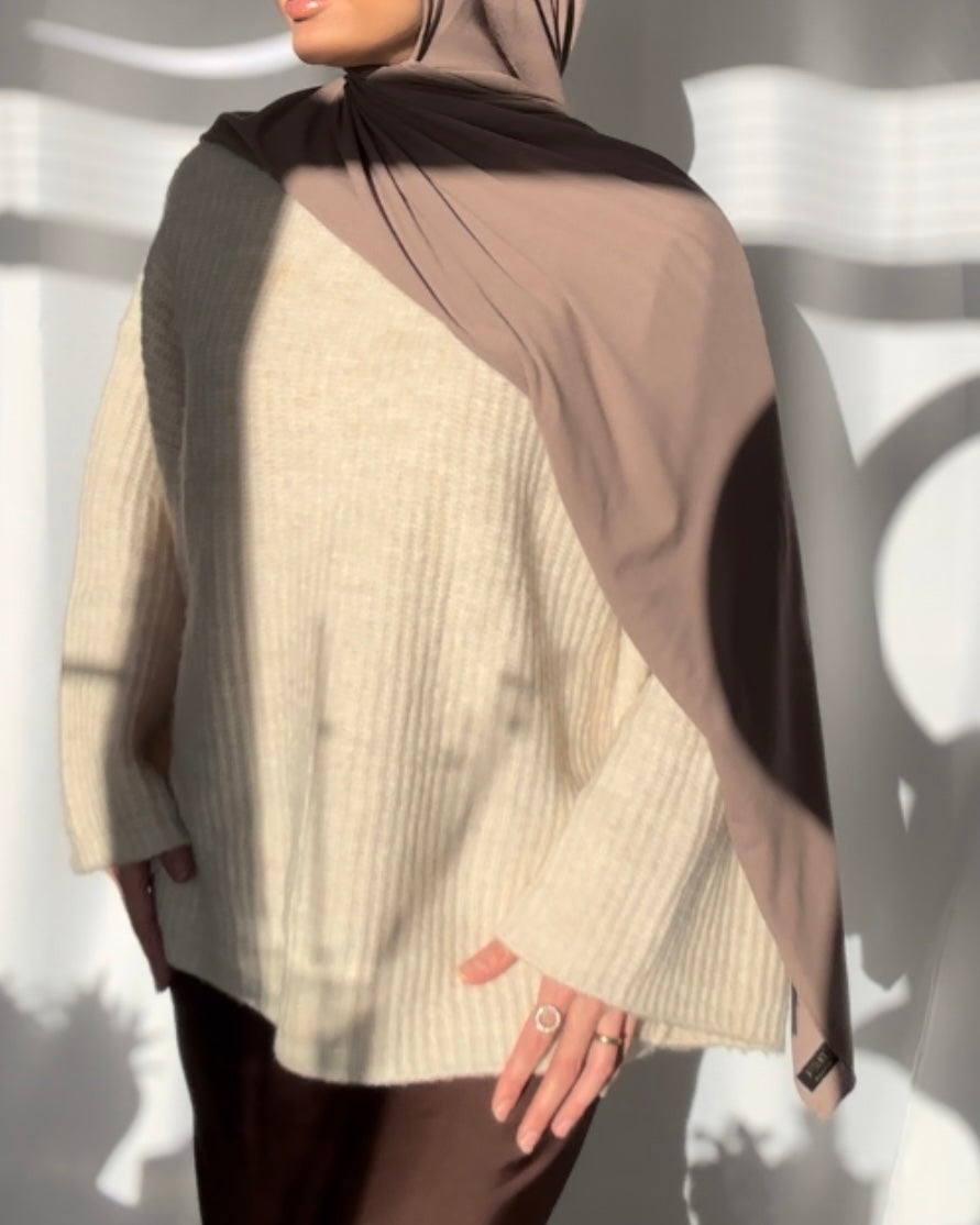 Plain Jersey Hijab - Macchiato b25