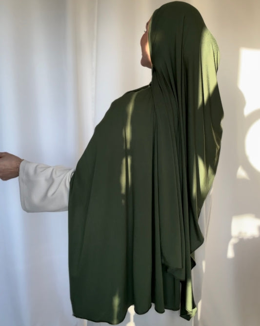 Plain Jersey hijab - Army b32