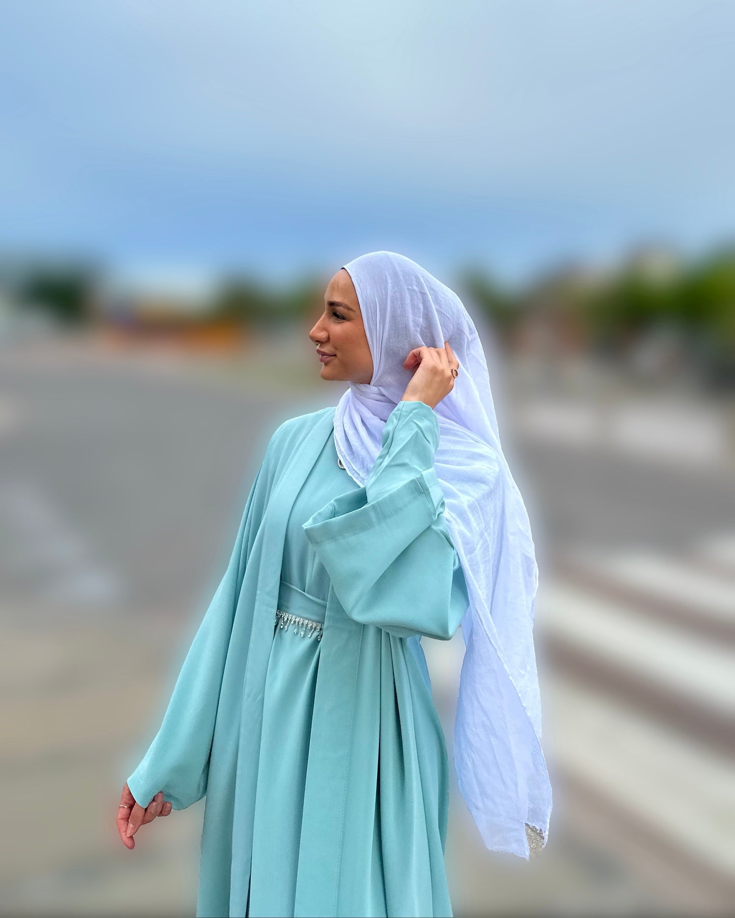 Dubai Hijab - Baby Powder White db46