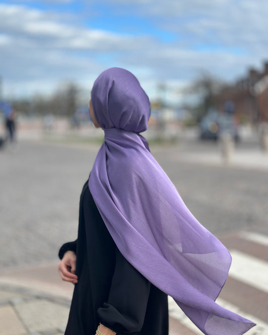 Shiny Silk Hijab - Light Purple 08
