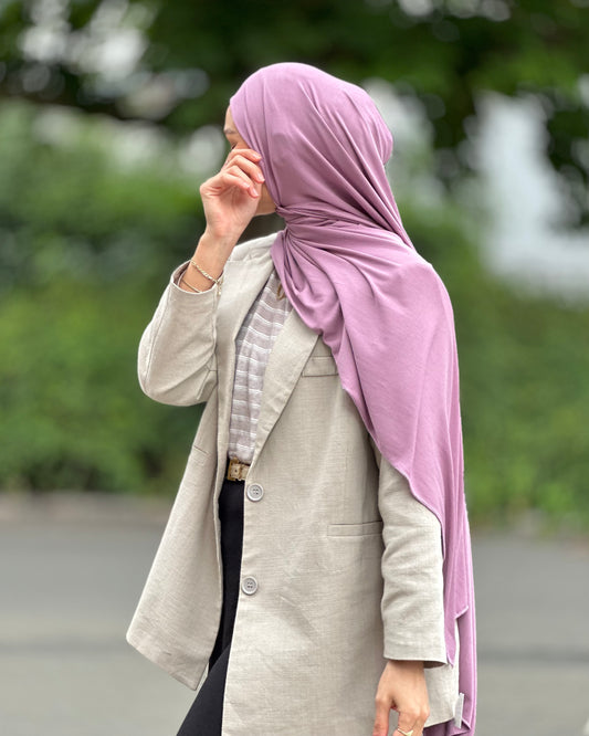 Plain Jersey Hijab - Periwinkle Purple b10