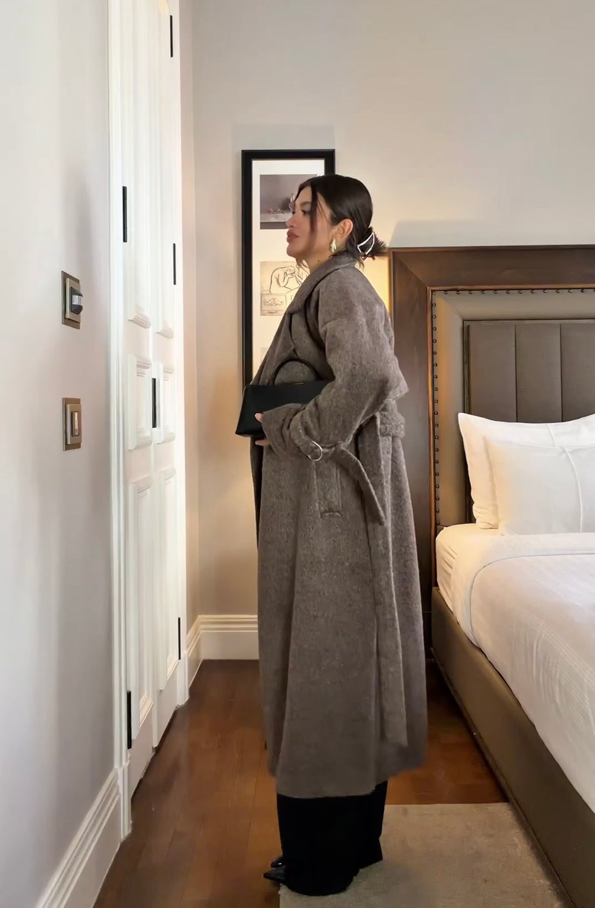 Mélange Wrap Coat - Milk Brown