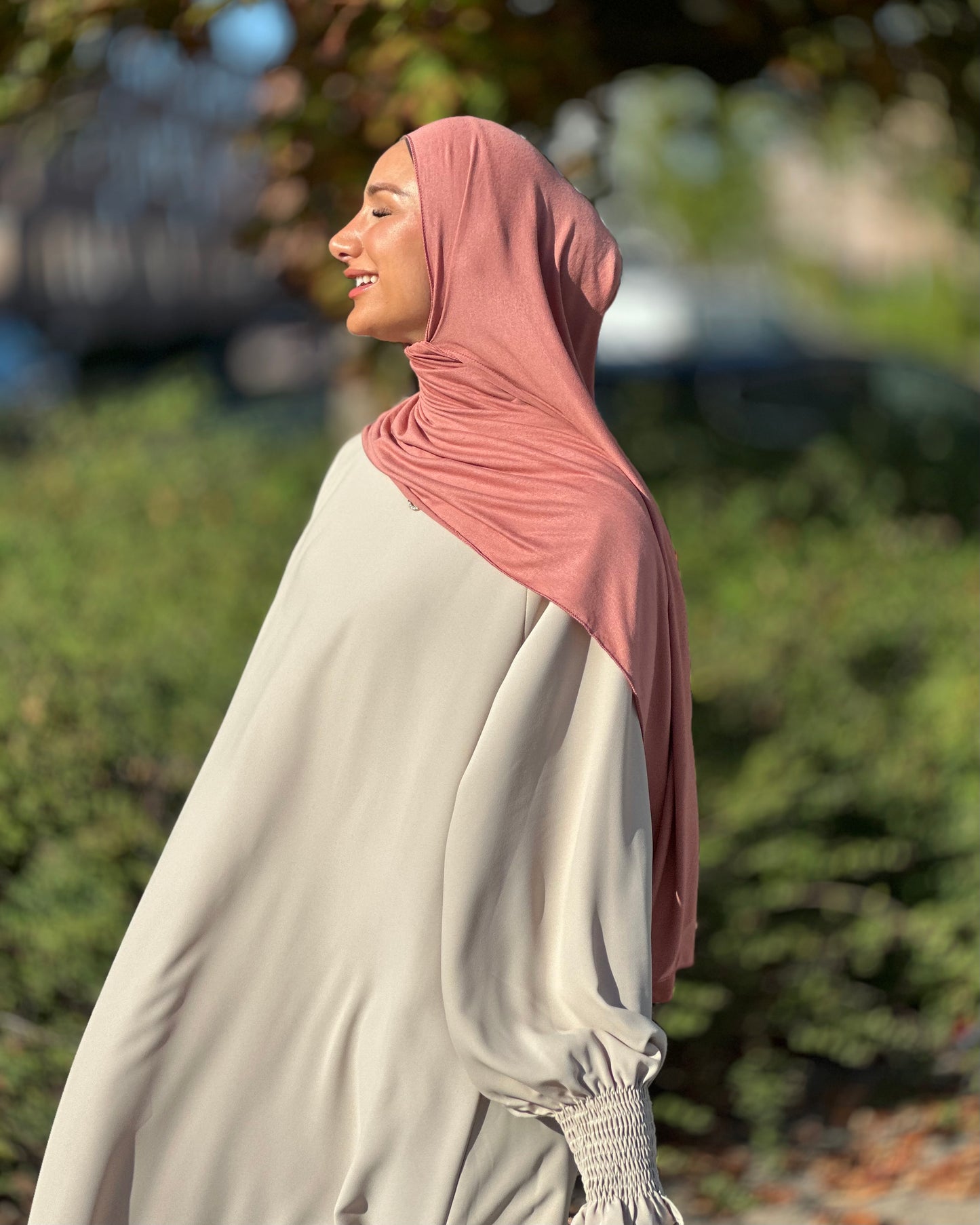 Plain Jersey hijab - Rose Lemonade  b115