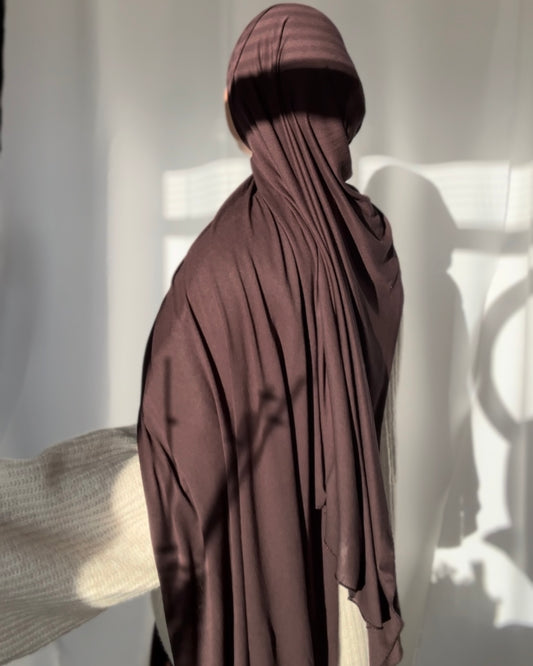 Plain Jersey Hijab - Americano b22