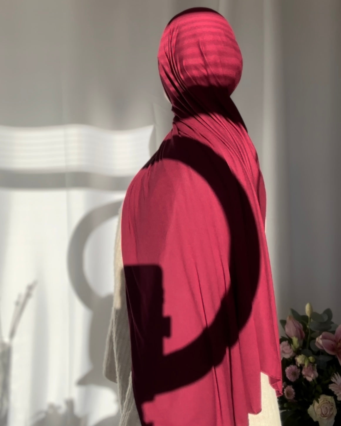 Plain Jersey hijab - Red wine b29