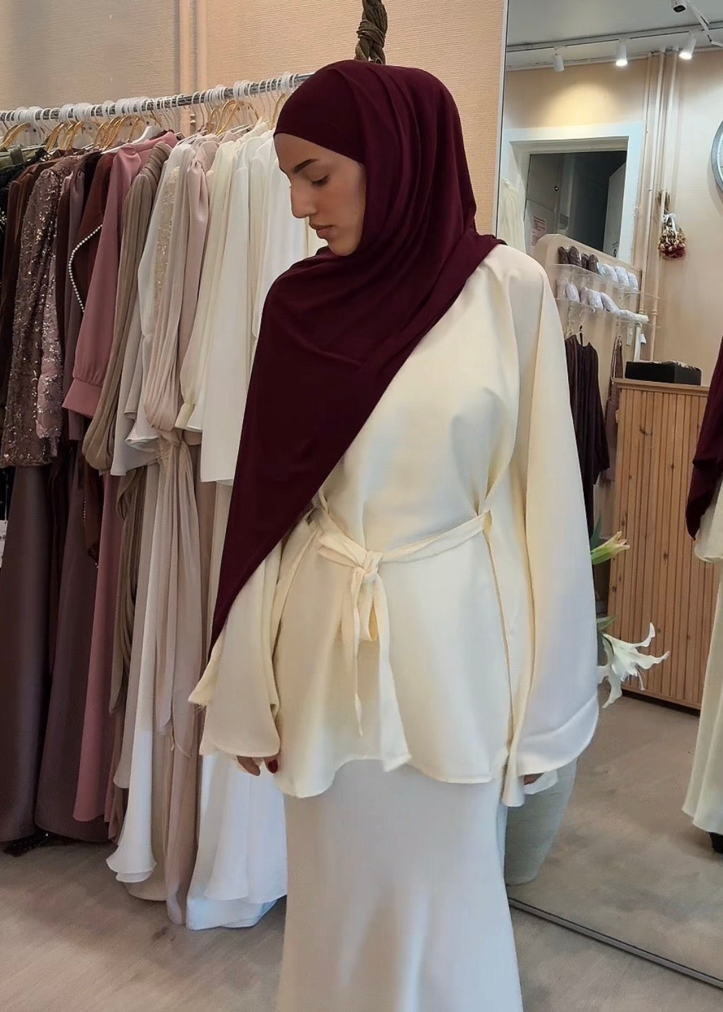 Silk skirt set - Cream White